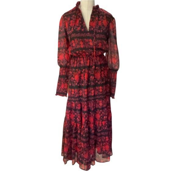 BB Dakota Red black "It's a Moment" midi dress by Steve Madden size XS NEW - Picture 2 of 11